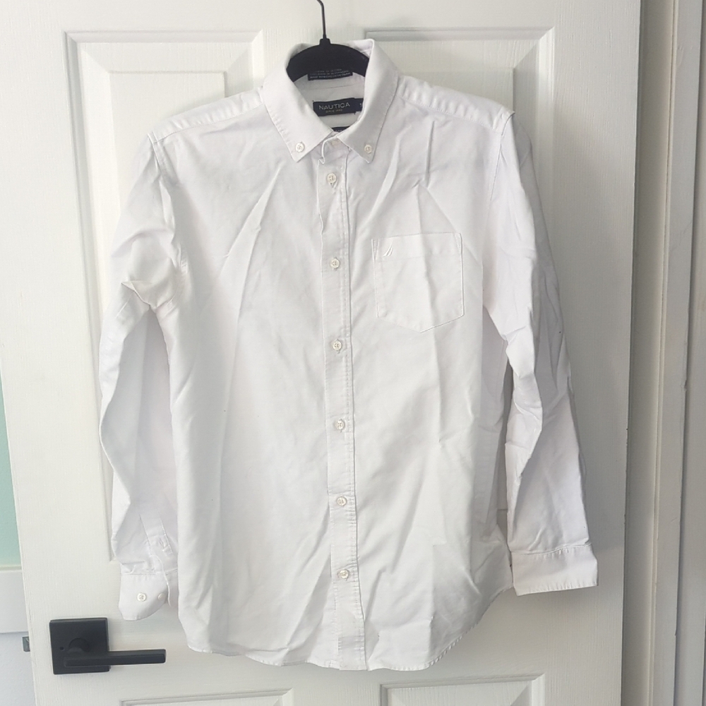Nautica White Casual Button Down Shirt